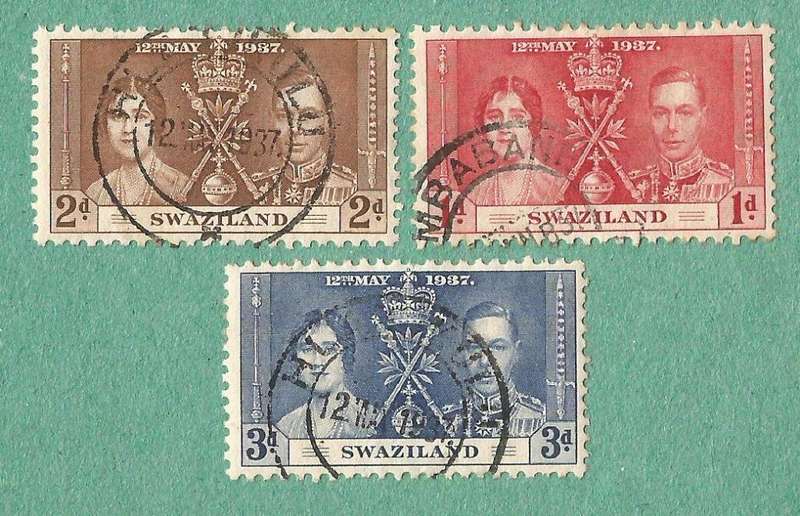 Swaziland Used 1937 Coronation of King George V and Queen Elizabeth