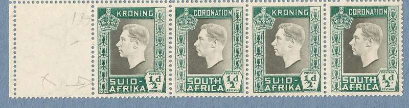 Union of SA KGVI Coronation 1937 SACC70 -MNH-Thematic-Famous Person Varieties