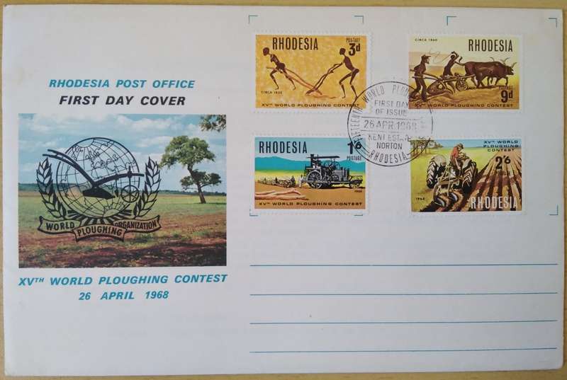 1968-Rhodesia-FDC-World Ploughing Contest.