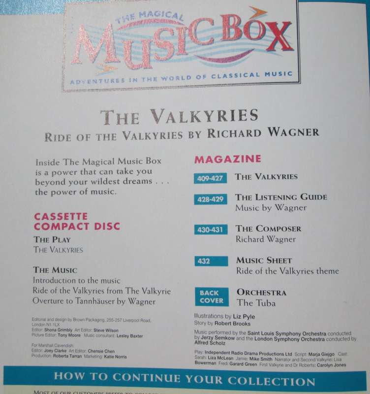 1995-Collectible-The Magical Music Box-No18-Magazine + CD. The Valkyries. Sold As Is.