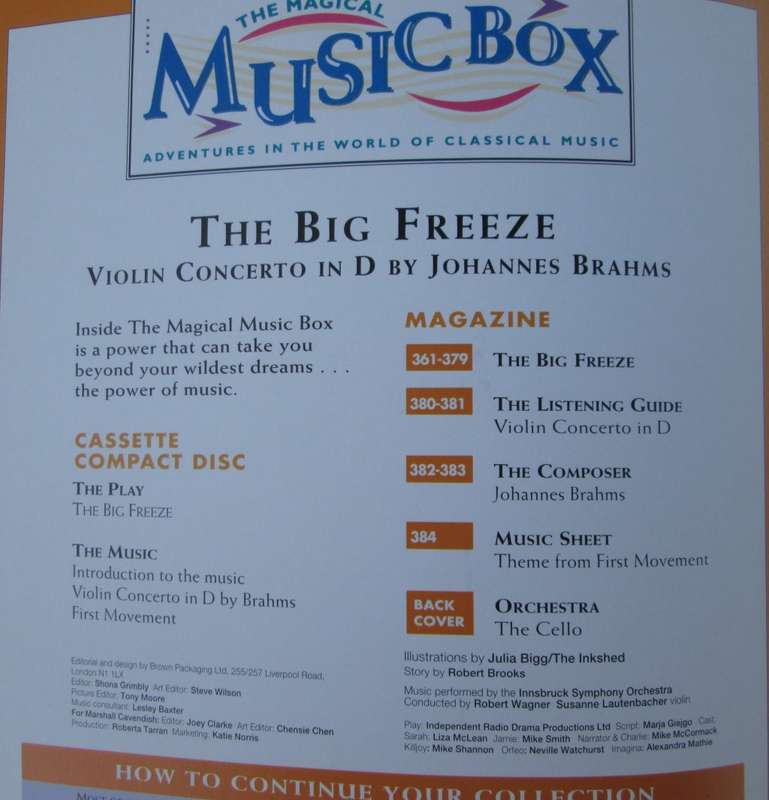 1995-Collectible-The Magical Music Box-No16-Magazine + CD. The Big Freeze. Sold As Is.