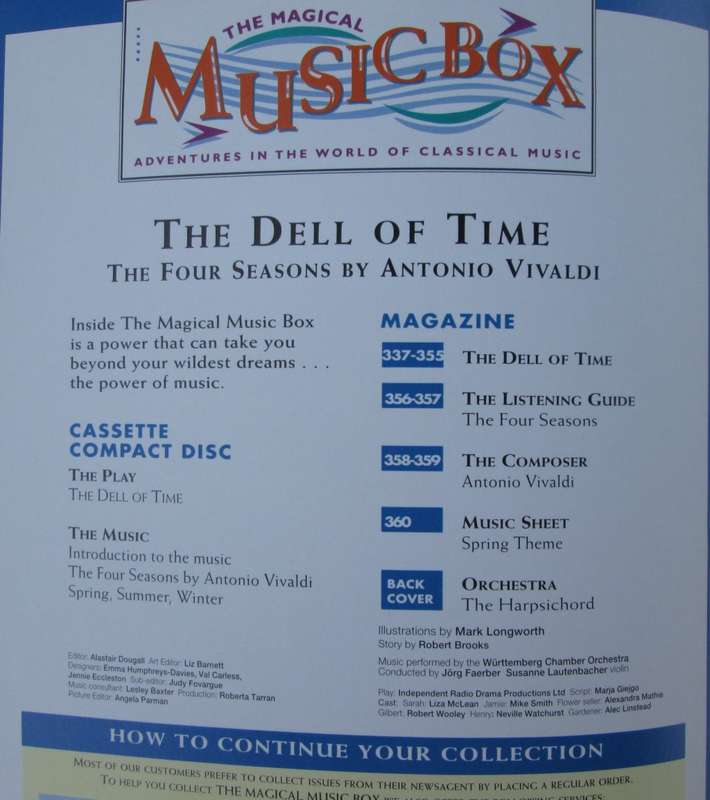 1995-Collectible-The Magical Music Box-No15-Magazine + CD. The Dell of Time. Sold As Is.