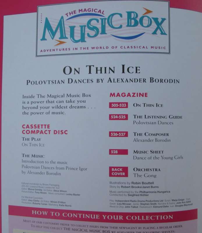 1995-Collectible-The Magical Music Box-No22-Magazine + CD. On Thin Ice. Sold As Is.