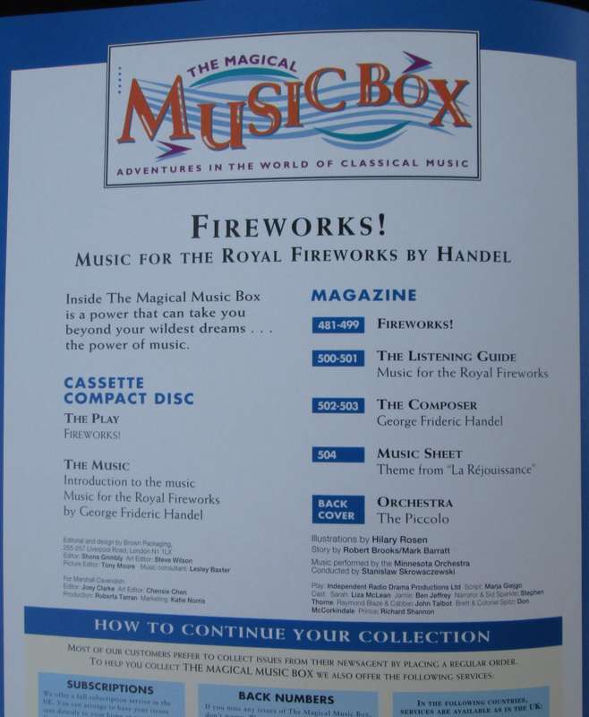 1995-Collectible-The Magical Music Box-No21-Magazine + CD. Fireworks. Sold As Is.