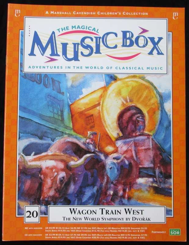 1995-Collectible-The Magical Music Box-No20-Magazine + CD. Wagon Train West. Sold As Is.