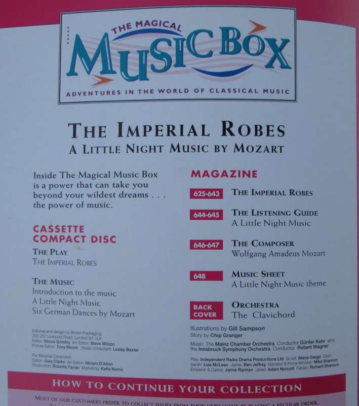1995-Collectible-The Magical Music Box-No27-Magazine + CD. The Imperial Robes. Sold As Is.