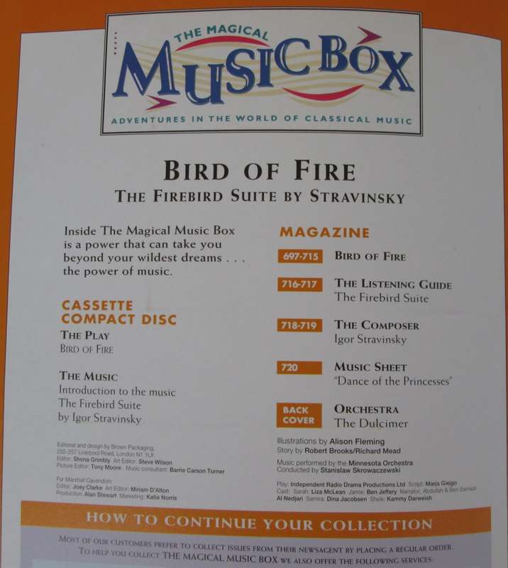 1996-Collectible-The Magical Music Box-No30-Magazine + CD. Bird of Fire. Sold As Is.