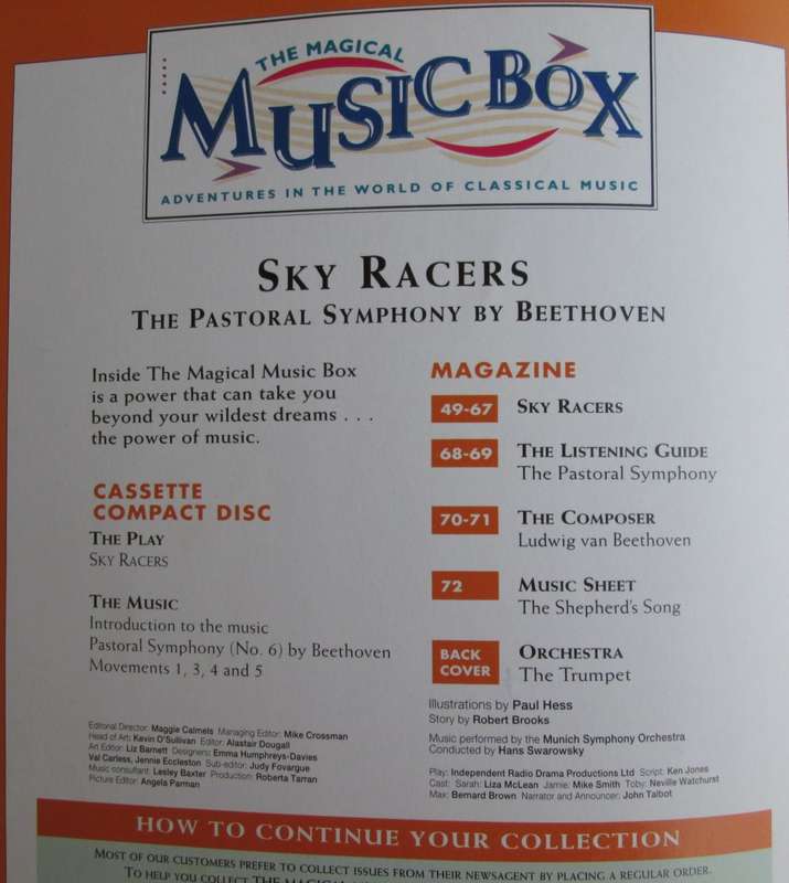 1995-Collectible-The Magical Music Box-No3-Magazine + CD. Sky Racers. Sold As Is.