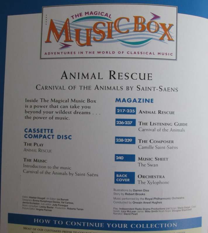1995-Collectible-The Magical Music Box-No10-Magazine + CD. Animal Rescue. Sold As Is.