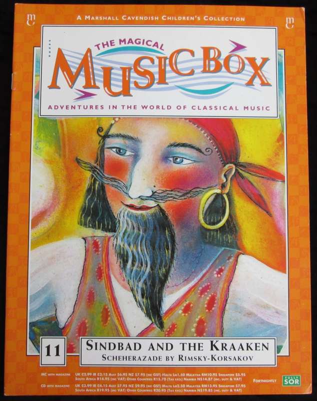 1995-Collectible-The Magical Music Box-No11-Magazine + CD. Sindbad and The Kraaken. Sold As Is.