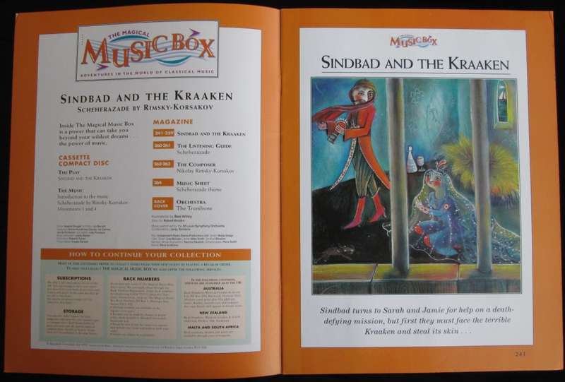 1995-Collectible-The Magical Music Box-No11-Magazine + CD. Sindbad and The Kraaken. Sold As Is.