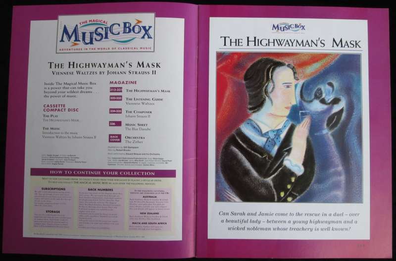 1995-Collectible-The Magical Music Box-No14-Magazine + CD. The Highwayman`s Mask. Sold As Is.