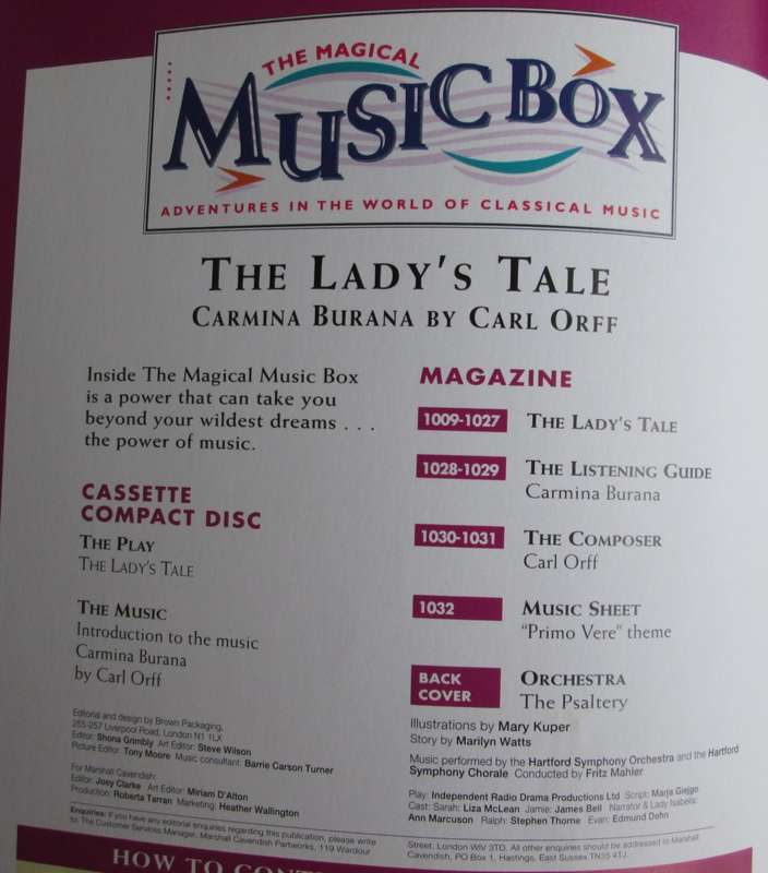 1996-Collectible-The Magical Music Box-No43-Magazine + CD. The Lady`s Tale. Sold As Is.