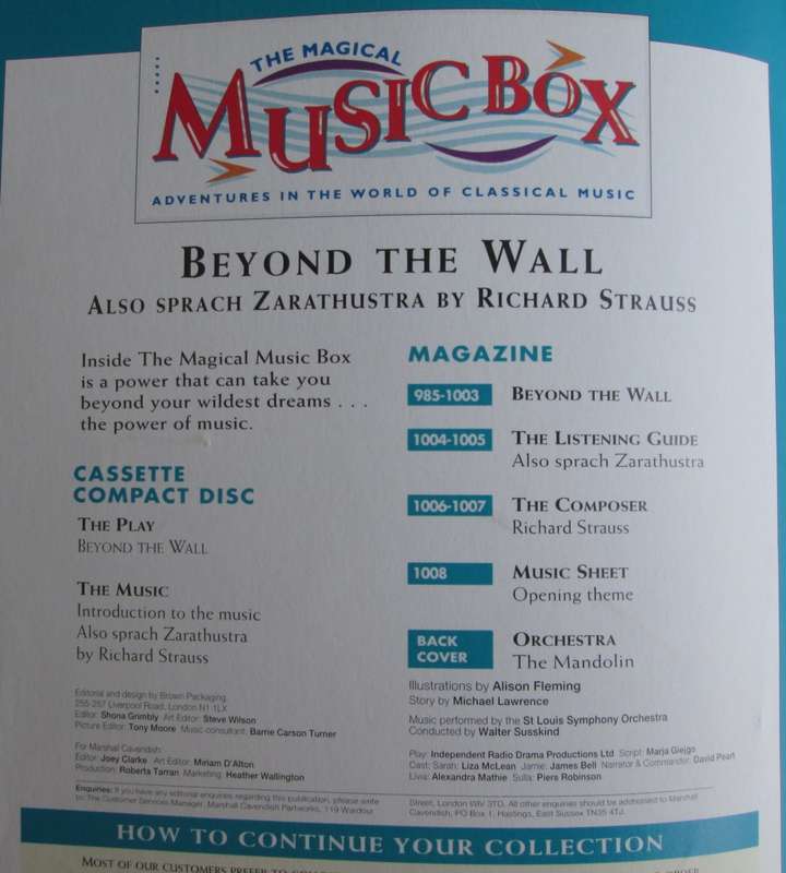 1996-Collectible-The Magical Music Box-No42-Magazine + CD. Beyond The Wall. Sold As Is.