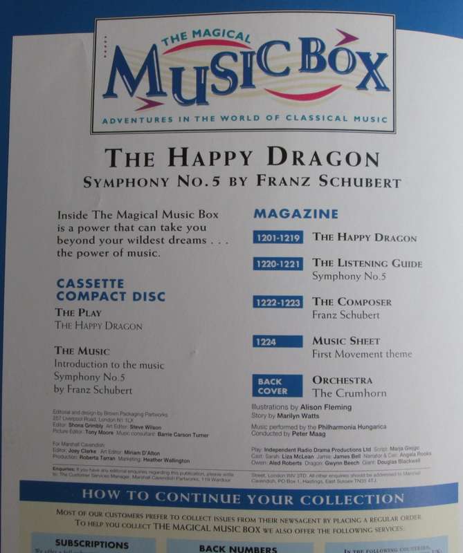 1996-Collectible-The Magical Music Box-No51-Magazine + CD. The Happy Dragon. Sold As Is.