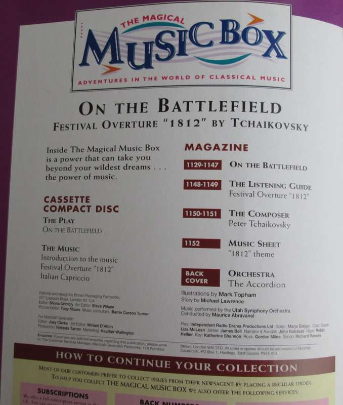 1996-Collectible-The Magical Music Box-No48-Magazine + CD. On The Battlefield. Sold As Is.