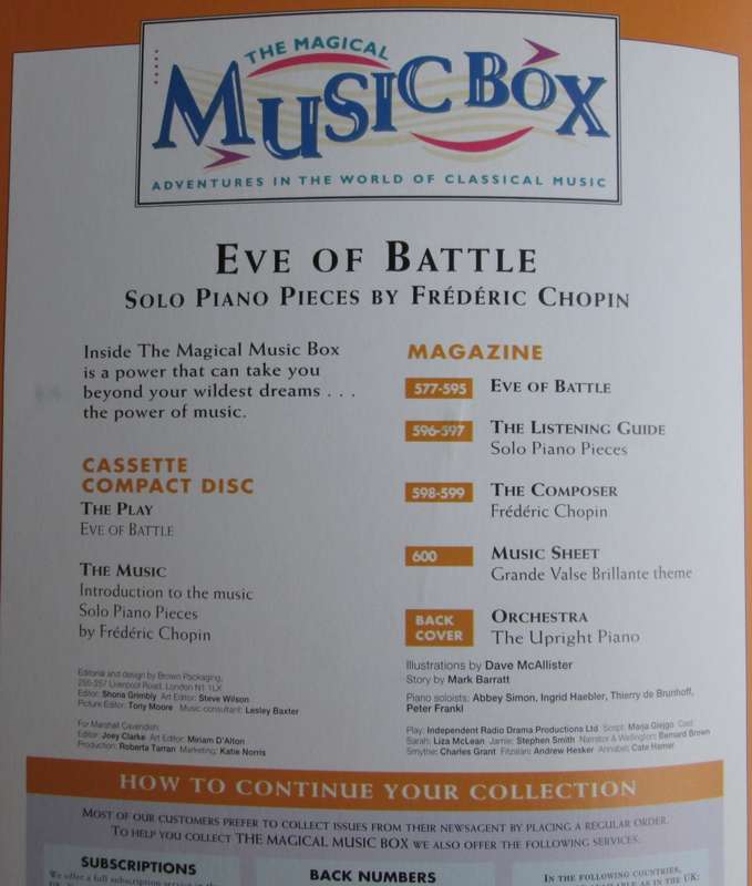 Collectible-The Magical Music Box-No25-Magazine. Eve of Battle. Sold As Is.