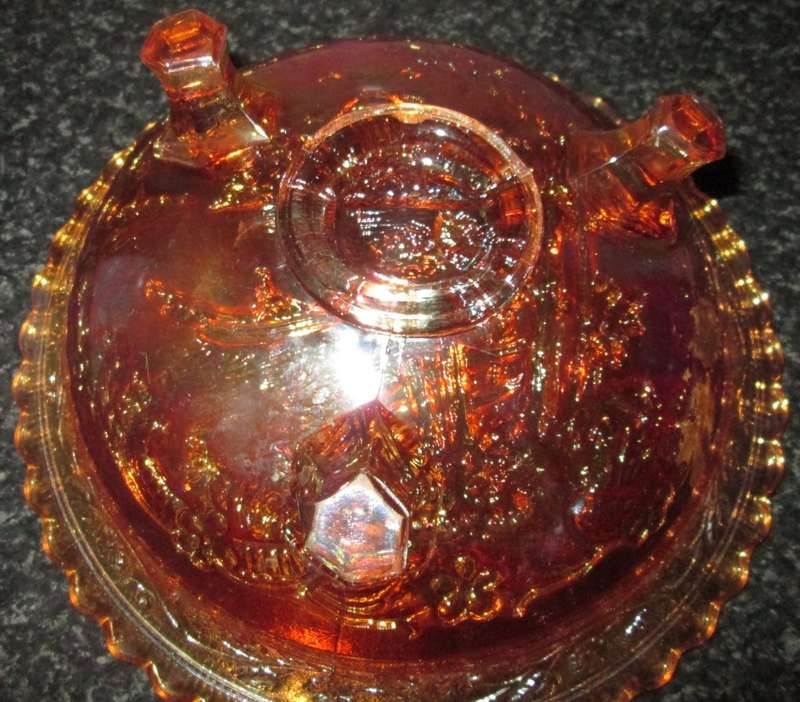 Home Decor-Carnival Glass-Bowl-Double Dutch Imperial -Good Condition