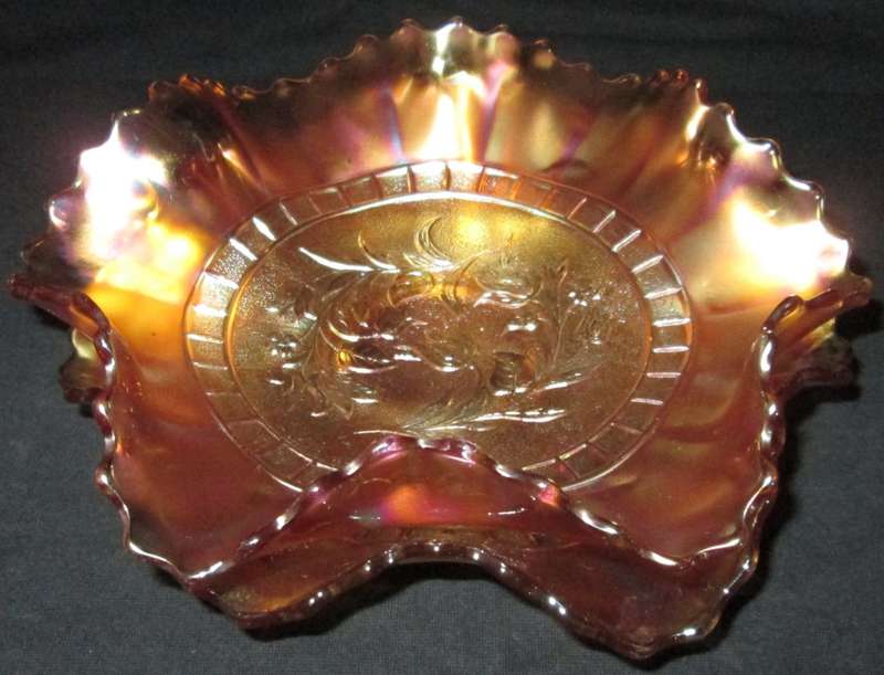 Home Decor-Carnival Glass-Bowls-Pair-Windflower Dugan Glass -Good Condition