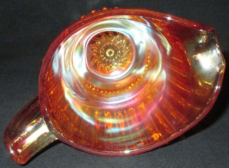 Home Decor-Carnival Glass-Milk Pitcher-Flute + Cane Imperial-Good Condition