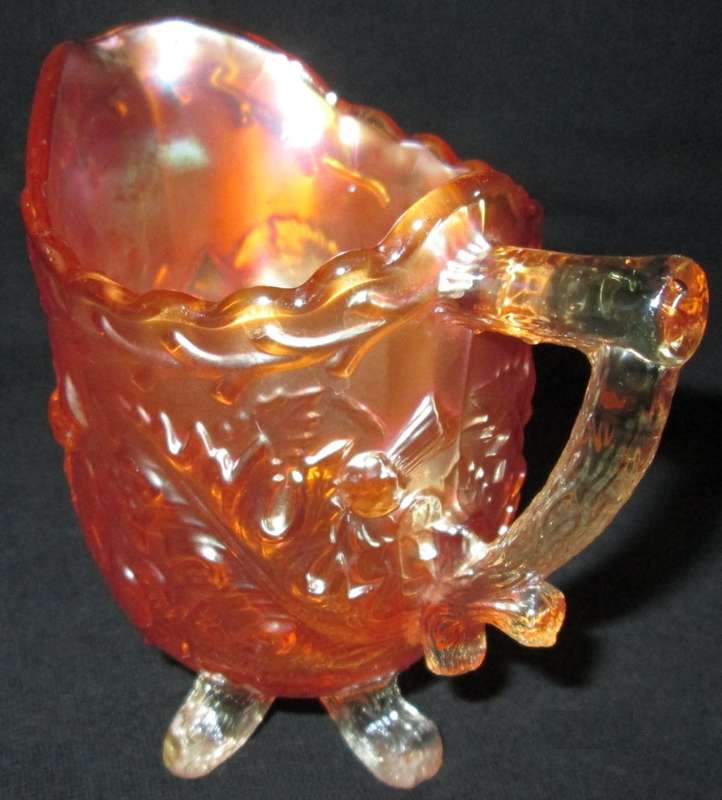 Home Decor-Carnival Glass-Footed Milk Jug-Thistle and thorn not Attributed - Good Condition