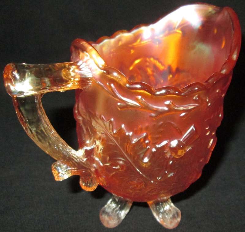 Home Decor-Carnival Glass-Footed Milk Jug-Thistle and thorn not Attributed - Good Condition
