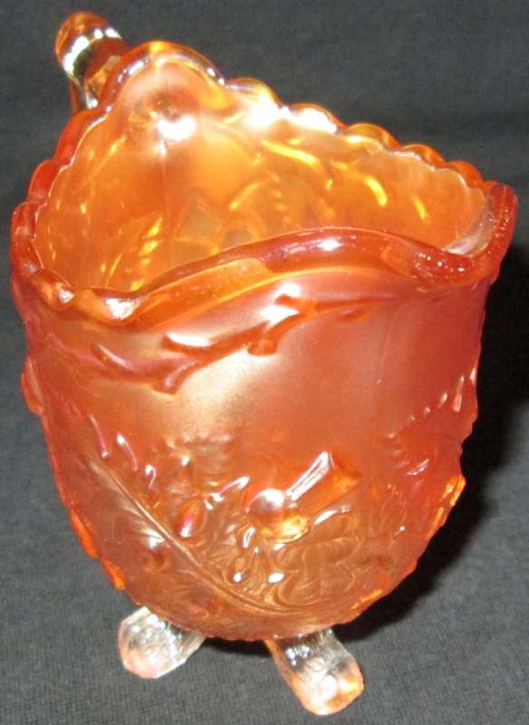 Home Decor-Carnival Glass-Footed Milk Jug-Thistle and thorn not Attributed - Good Condition