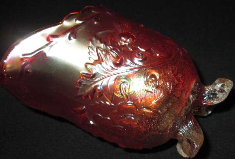Home Decor-Carnival Glass-Footed Milk Jug-Thistle and thorn not Attributed - Good Condition