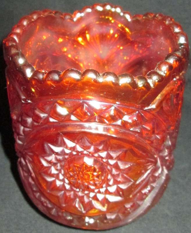 Home Decor-Carnival Glass-Hobstar Imperial Spooner -Good Condition