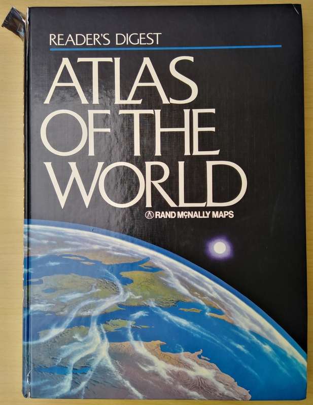 Book-1987-Readers Digest Atlas of The World/Rand Mcnallys Maps/240pg