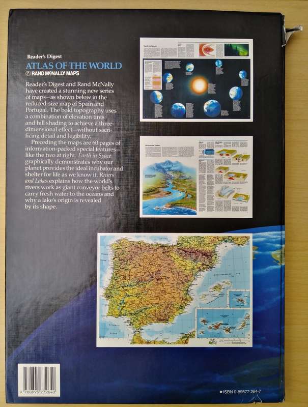 Book-1987-Readers Digest Atlas of The World/Rand Mcnallys Maps/240pg