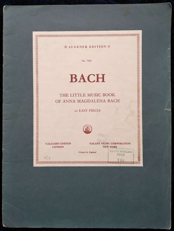 Book-The little Music Book of Anna Magdalena Bach/Augener Edition/No 7984.