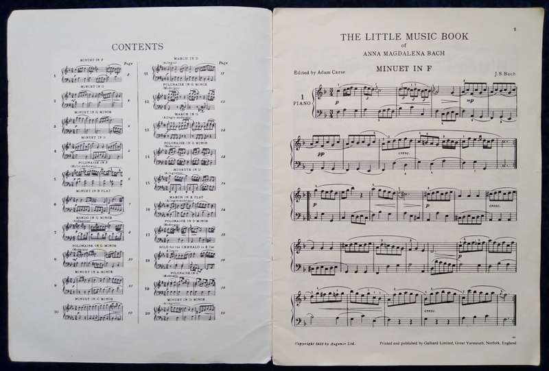 Book-The little Music Book of Anna Magdalena Bach/Augener Edition/No 7984.