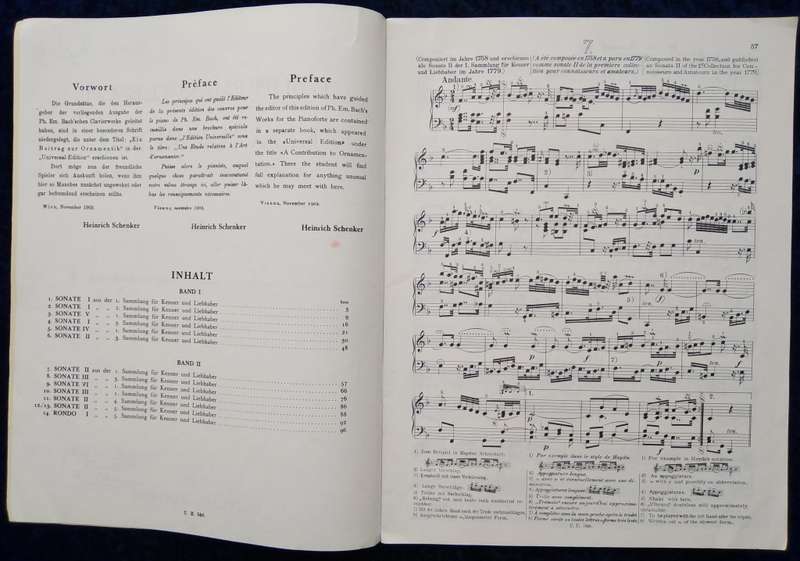 Book-Phil.Em.Bach Klavierwerke/OEUVRES POUR Piano/Piano Solo Heinrich Schenker/UE548b.