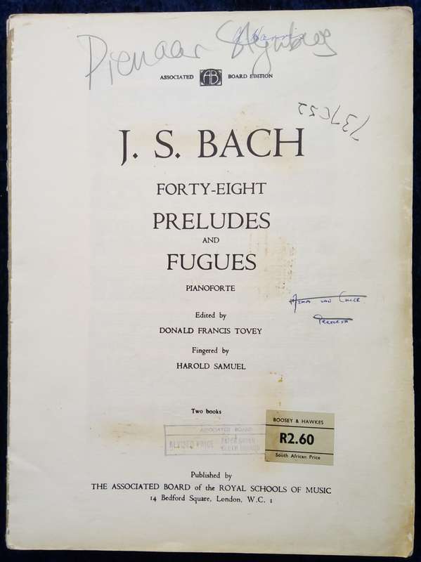 Book-J.S. Bach Forty -Eight Preludes and Fugues Pianoforte/Edited by Donald Francis Tovey.