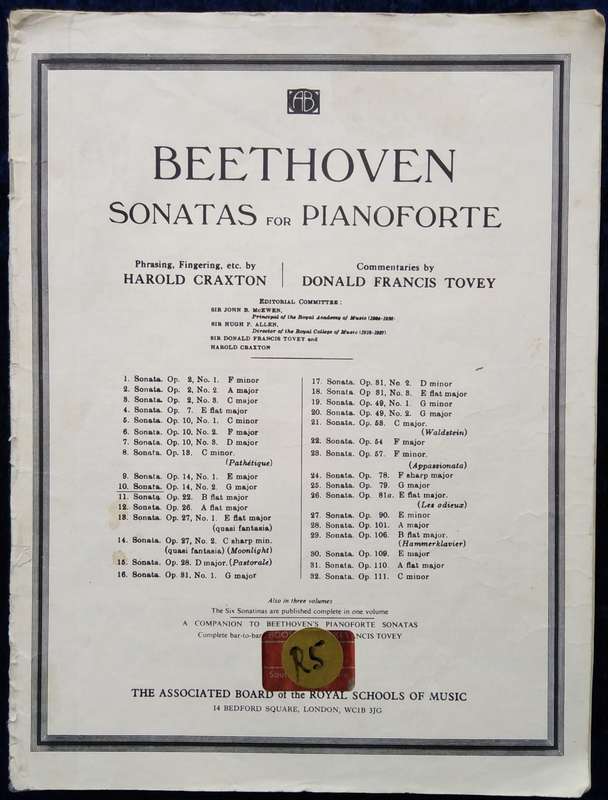Book-Beethoven Sonatas for Pianoforte