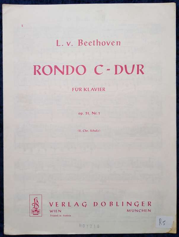 Book-L. V Beethoven Rondo C- DVR Klavier op.51 Nr1