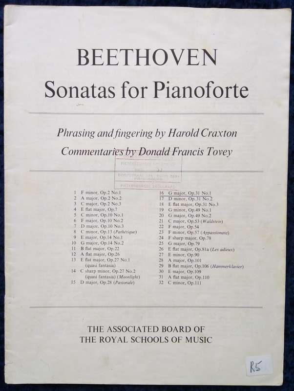 Book-Beethoven Sonatas for Pianoforte