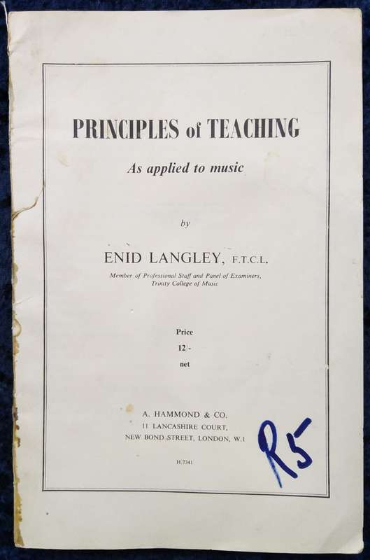 Book-Principles of Teaching As applied to music by Enid Langley