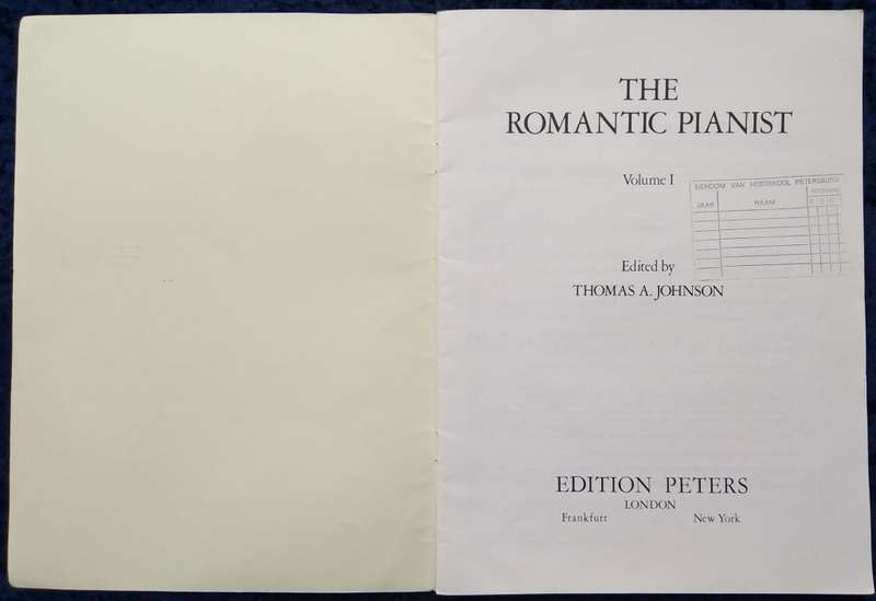 Book-Edition Peters/No 7188a/The Romantic Pianist Volume 1 (Thomas A. Johnson)