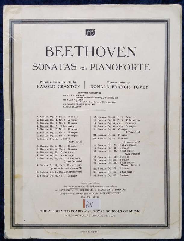 Book-Beethoven Sonatas for Pianoforte