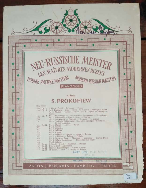 Book-Neu-Russische Meister/Les Maitres Modernes Russes/Piano Solo/ S.Prokofiew