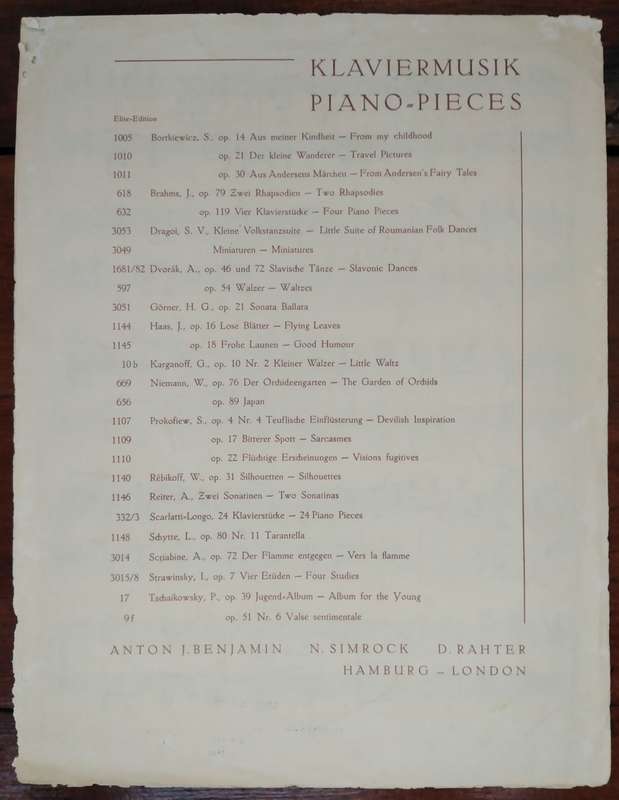 Book-Neu-Russische Meister/Les Maitres Modernes Russes/Piano Solo/ S.Prokofiew
