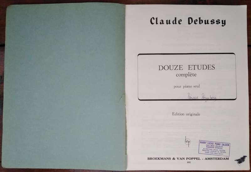 Book-Claude Debussy Douze Etudes Complete Pour Piano Seul /Edition Originale