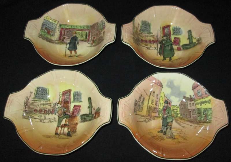 Collectable-Royal Doulton-4 x Bowls-Dickens Ware-D6327