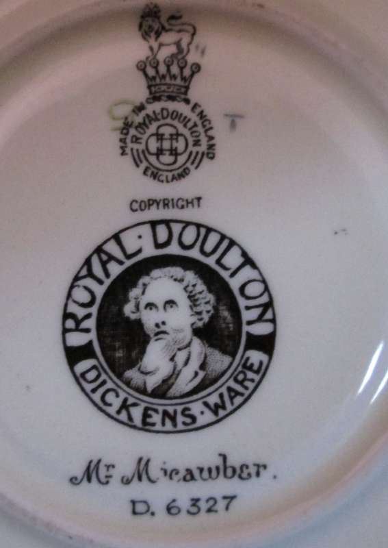 Collectable-Royal Doulton-Saucer-Dickens Ware-Mr Micawber-D6327