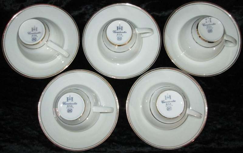 Kitchenware/Tableware-5 x Constantia RSA Cups and Saucers
