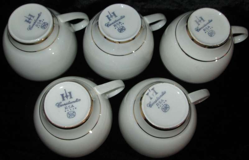 Kitchenware/Tableware-5 x Constantia RSA Cups and Saucers