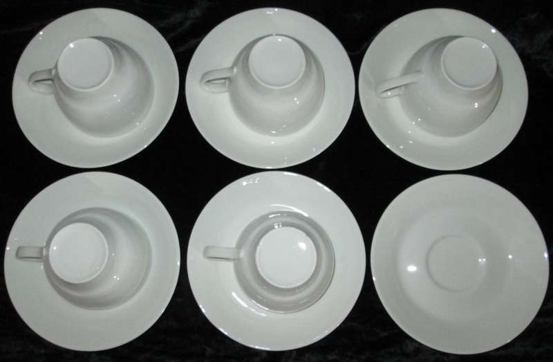 Kitchenware/Tableware-5 x No Name Cups and 6 x No Name Saucers.