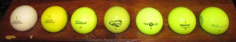 Sport-Golf Ball Collection-Memorabilia Homemade Stand with 35 Golf Balls from different competitions